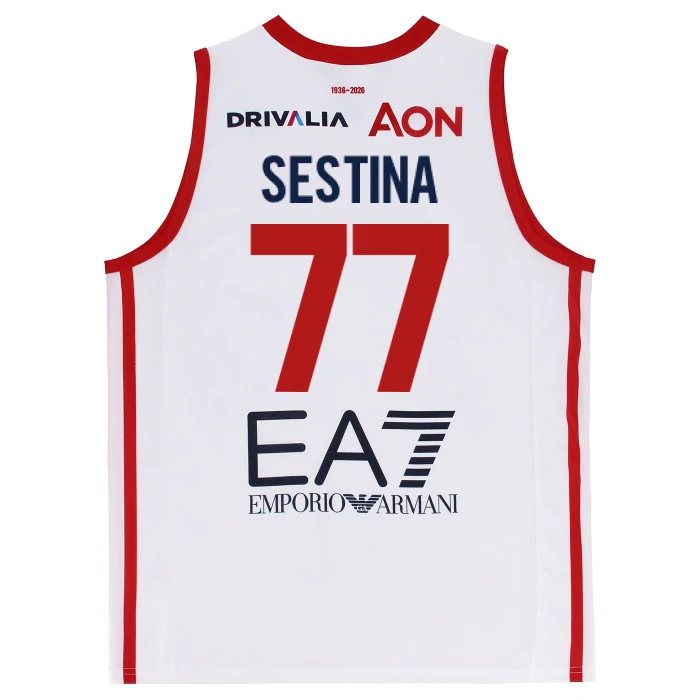 OLIMPIA MILANO CANOTTA REPLICA CAMPIONATO BIANCA 25/26 - BAMBINO