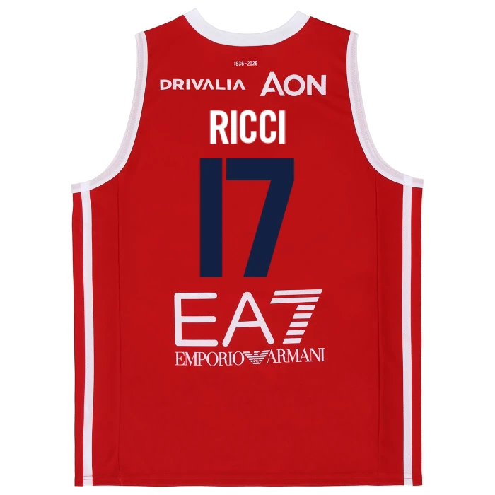 OLIMPIA MILANO CANOTTA REPLICA CAMPIONATO ROSSA 25/26 - BAMBINO