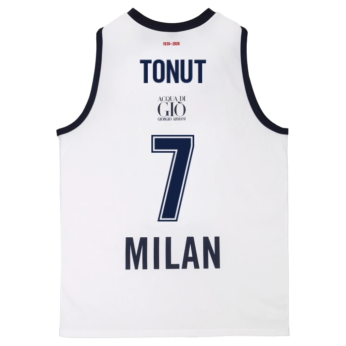 OLIMPIA MILANO CANOTTA REPLICA EUROLEGA BIANCA 25/26 - BAMBINO