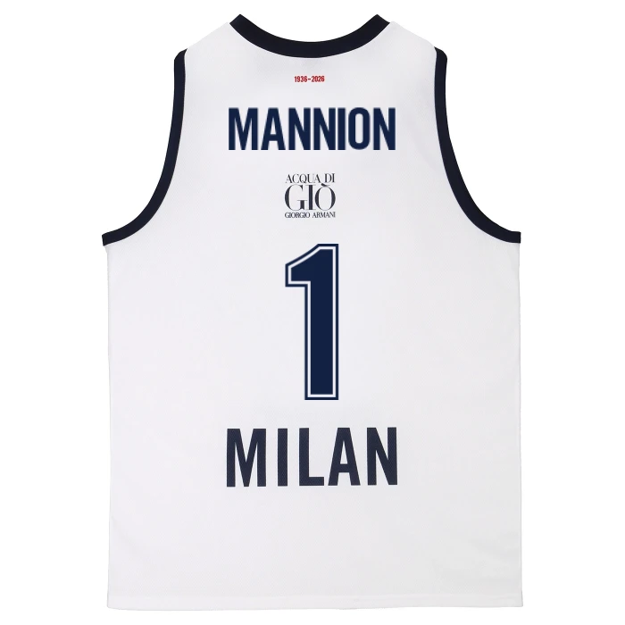 OLIMPIA MILANO CANOTTA REPLICA EUROLEGA BIANCA 25/26 - BAMBINO