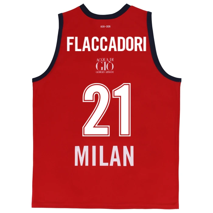 OLIMPIA MILANO CANOTTA REPLICA EUROLEGA ROSSA 25/26 - BAMBINO