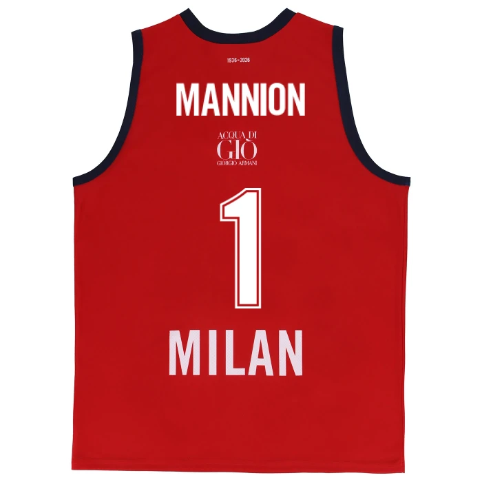 OLIMPIA MILANO CANOTTA REPLICA EUROLEGA ROSSA 25/26 - BAMBINO