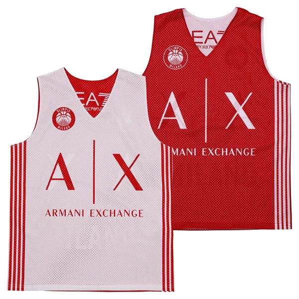 OLIMPIA MILANO CANOTTA ALLENAMENTO BIANCA/ROSSA