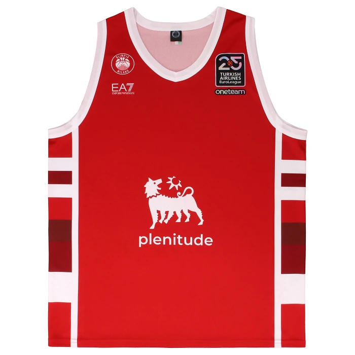 OLIMPIA MILANO CANOTTA REPLICA EUROLEGA ROSSA RETRO