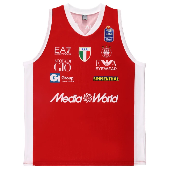 OLIMPIA MILANO CANOTTA REPLICA CAMPIONATO ROSSA 24/25 - BAMBINO