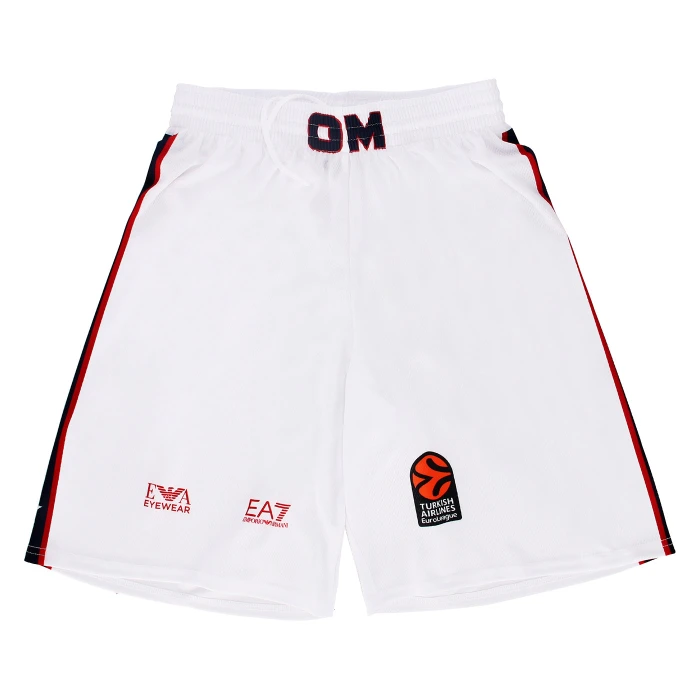 OLIMPIA MILANO PANTALONCINI REPLICA EUROLEGA BIANCHI 24/25 - BAMBINO