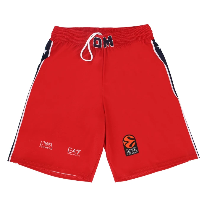OLIMPIA MILANO PANTALONCINI REPLICA EUROLEGA ROSSI 24/25 - BAMBINO