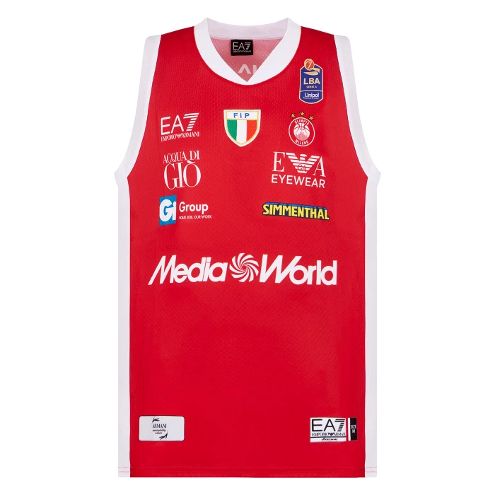 OLIMPIA MILANO CANOTTA CAMPIONATO AUTHENTIC 24/25 ROSSA