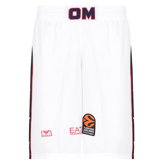 OLIMPIA MILANO PANTALONCINI AUTHENTIC EUROLEGA 24/25 BIANCHI