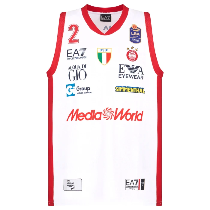 OLIMPIA MILANO CANOTTA CAMPIONATO AUTHENTIC MANNION 24/25 BIANCA