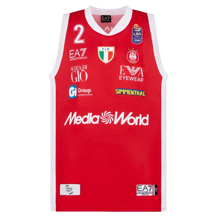 OLIMPIA MILANO CANOTTA CAMPIONATO AUTHENTIC MANNION 24/25 ROSSA
