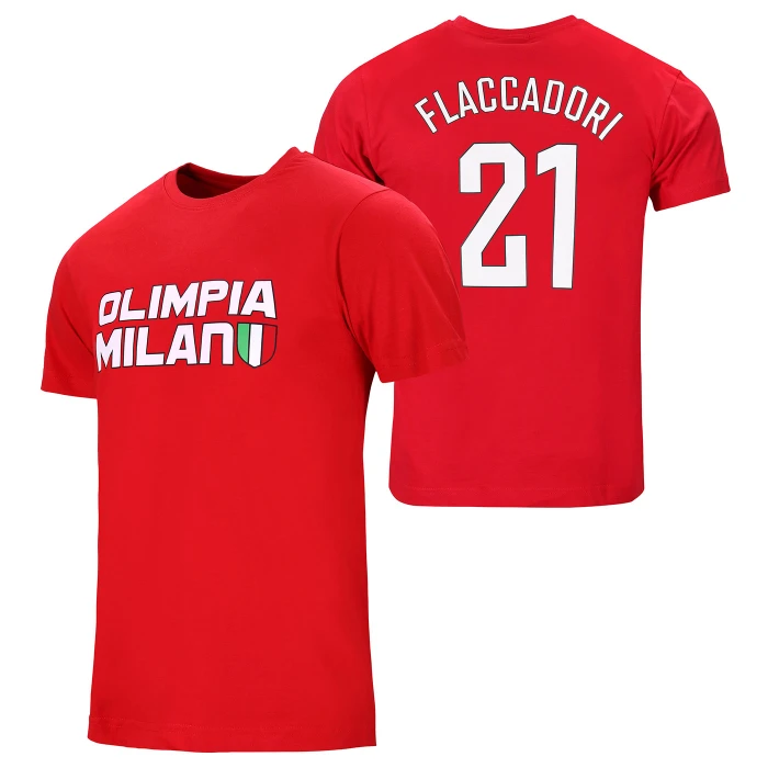 OLIMPIA MILANO T-SHIRT FLACCADORI 24 ROSSA - BAMBINO