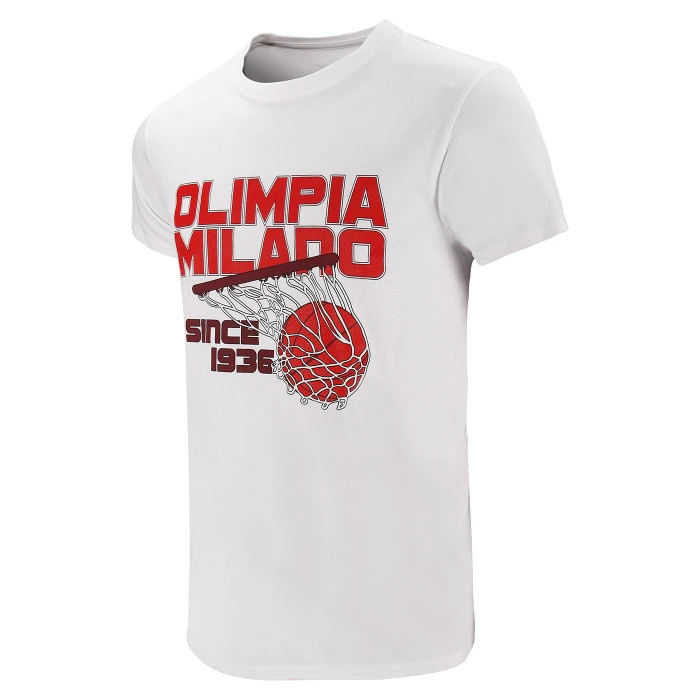 OLIMPIA MILANO T-SHIRT PALLACANESTRO BIANCA - BAMBINO