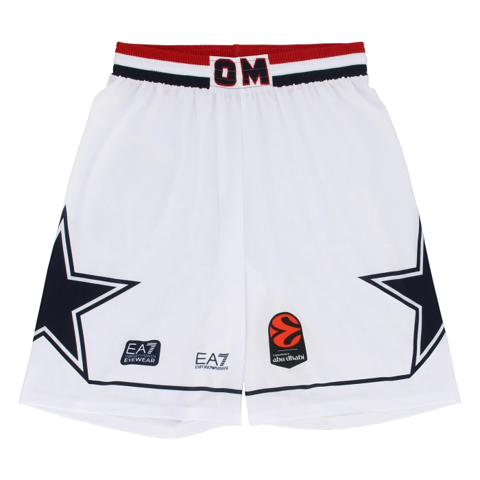 OLIMPIA MILANO PANTALONCINI REPLICA EUROLEGA BIANCHI 25/26 - BAMBINO