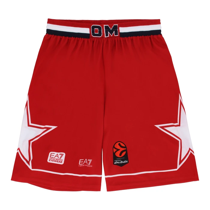 OLIMPIA MILANO PANTALONCINI REPLICA EUROLEGA ROSSI 25/26 - BAMBINO
