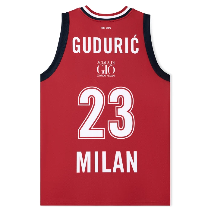 OLIMPIA MILANO EUROLEGA CANOTTA AUTHENTIC 25/26 ROSSA GUDURIC 23
