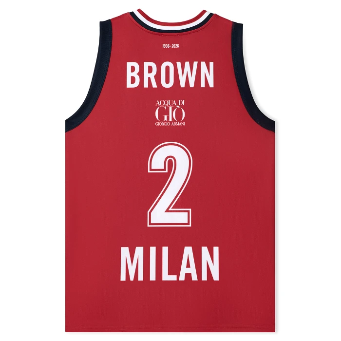 OLIMPIA MILANO EUROLEGA CANOTTA AUTHENTIC 25/26 ROSSA BROWN 2