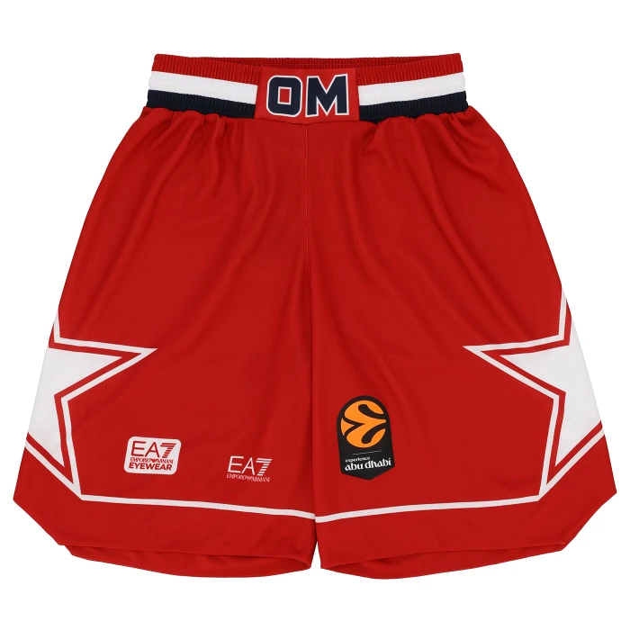 OLIMPIA MILANO EUROLEGA PANTALONCINI AUTHENTIC 25/26 ROSSI