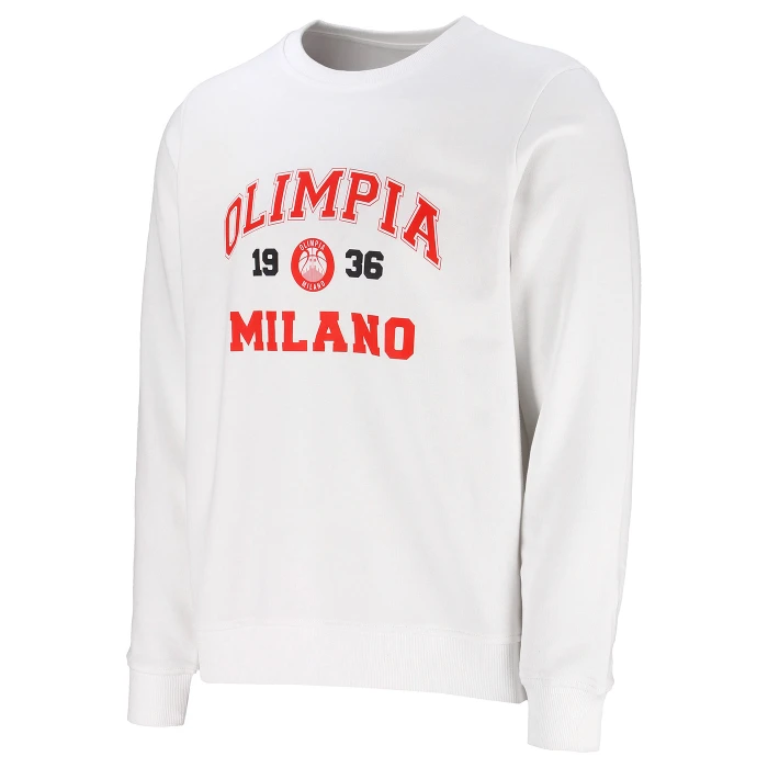 OLIMPIA MILANO FELPA COLLEGE BIANCA