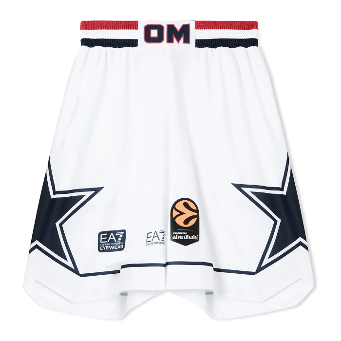 OLIMPIA MILANO EUROLEGA PANTALONCINI AUTHENTIC 25/26 BIANCHI