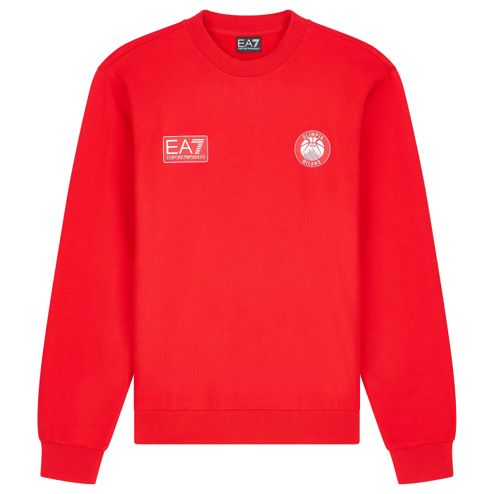 OLIMPIA MILANO FELPA GIROCOLLO EA7 ROSSA