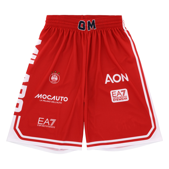 OLIMPIA MILANO PANTALONCINI REPLICA CAMPIONATO ROSSI 26/27 - BAMBINO